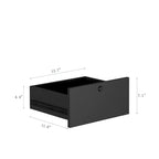 Table de chevet moderne Blanche/Bois/Noire avec station de recharge et veilleuse vocale, 1 utilisateur