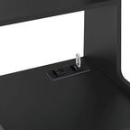 Table de chevet moderne Blanche/Bois/Noire avec station de recharge et veilleuse vocale, 1 utilisateur