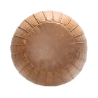 Pouf Ottoman Rond en Similicuir Marron – Siège Simple