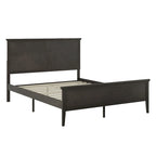 Cadre de lit plateforme gris foncé / marron clair avec tête de lit et pied de lit – Queen / King, 1 personne