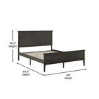 Cadre de lit plateforme gris foncé / marron clair avec tête de lit et pied de lit – Queen / King, 1 personne
