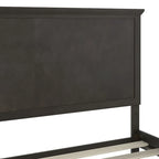 Cadre de lit plateforme gris foncé / marron clair avec tête de lit et pied de lit – Queen / King, 1 personne