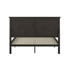 Cadre de lit plateforme gris foncé / marron clair avec tête de lit et pied de lit – Queen / King, 1 personne