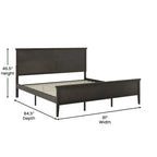 Cadre de lit plateforme gris foncé / marron clair avec tête de lit et pied de lit – Queen / King, 1 personne