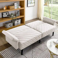 Canapé-lit convertible en velours beige / bleu / noir / gris / rose, dossier inclinable 6 positions, 2-3 places