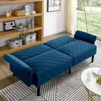 Canapé-lit convertible en velours beige / bleu / noir / gris / rose, dossier inclinable 6 positions, 2-3 places