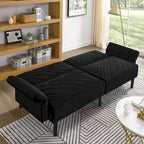 Canapé-lit convertible en velours beige / bleu / noir / gris / rose, dossier inclinable 6 positions, 2-3 places