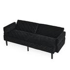 Canapé-lit convertible en velours beige / bleu / noir / gris / rose, dossier inclinable 6 positions, 2-3 places
