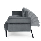 Canapé-lit convertible en velours beige / bleu / noir / gris / rose, dossier inclinable 6 positions, 2-3 places
