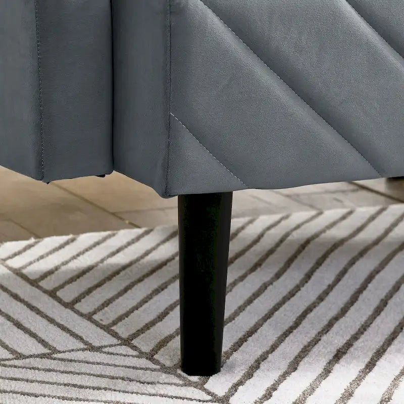 Canapé-lit convertible en velours beige / bleu / noir / gris / rose, dossier inclinable 6 positions, 2-3 places