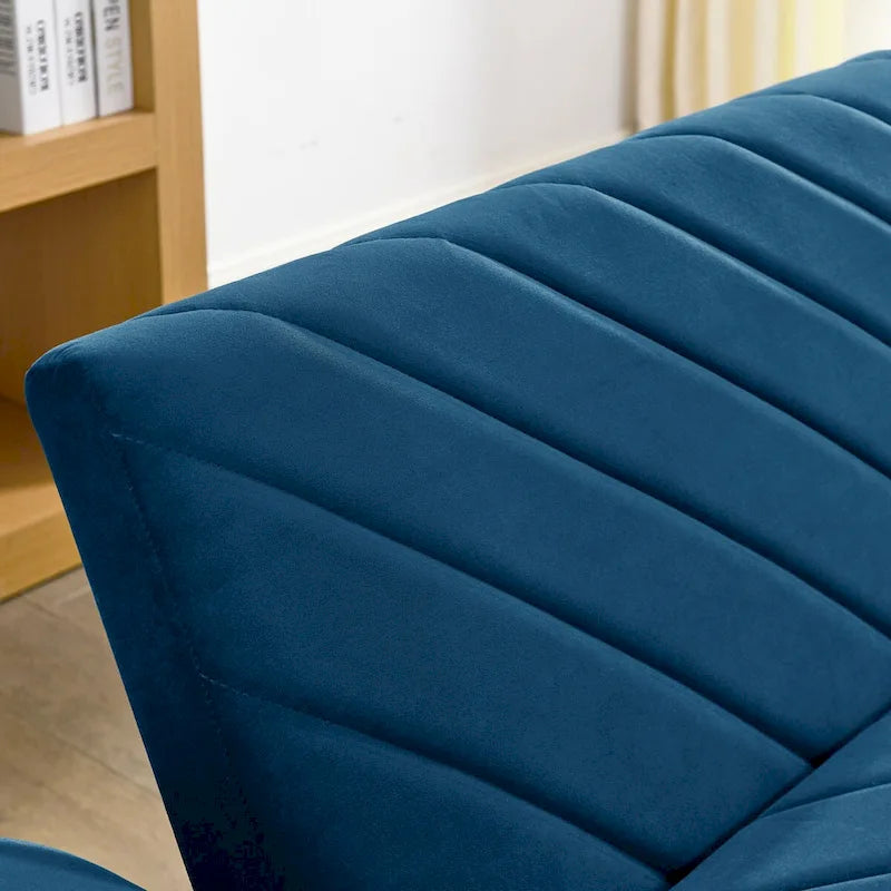Canapé-lit convertible en velours beige / bleu / noir / gris / rose, dossier inclinable 6 positions, 2-3 places