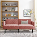 Canapé-lit convertible en velours beige / bleu / noir / gris / rose, dossier inclinable 6 positions, 2-3 places