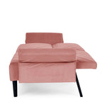 Canapé-lit convertible en velours beige / bleu / noir / gris / rose, dossier inclinable 6 positions, 2-3 places