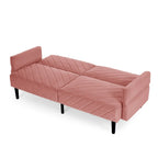 Canapé-lit convertible en velours beige / bleu / noir / gris / rose, dossier inclinable 6 positions, 2-3 places