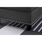 Canapé d'angle en forme de L, gris anthracite / gris foncé, avec méridienne et pouf, 3 places et plus