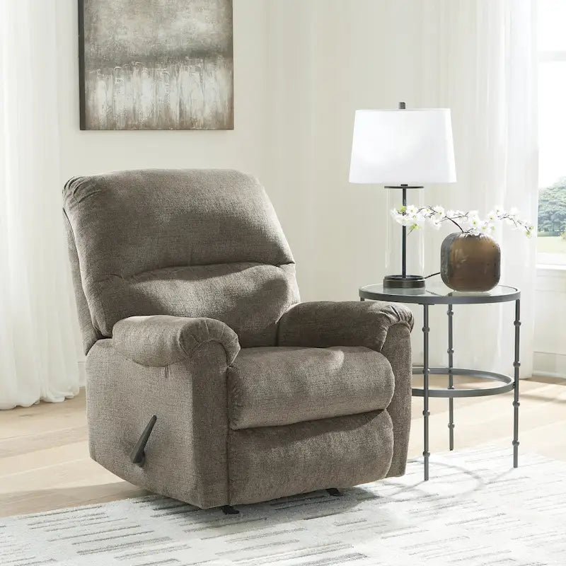 Fauteuil inclinable à bascule, une place, muscade/gris taupe