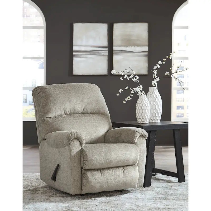 Fauteuil inclinable à bascule, une place, muscade/gris taupe