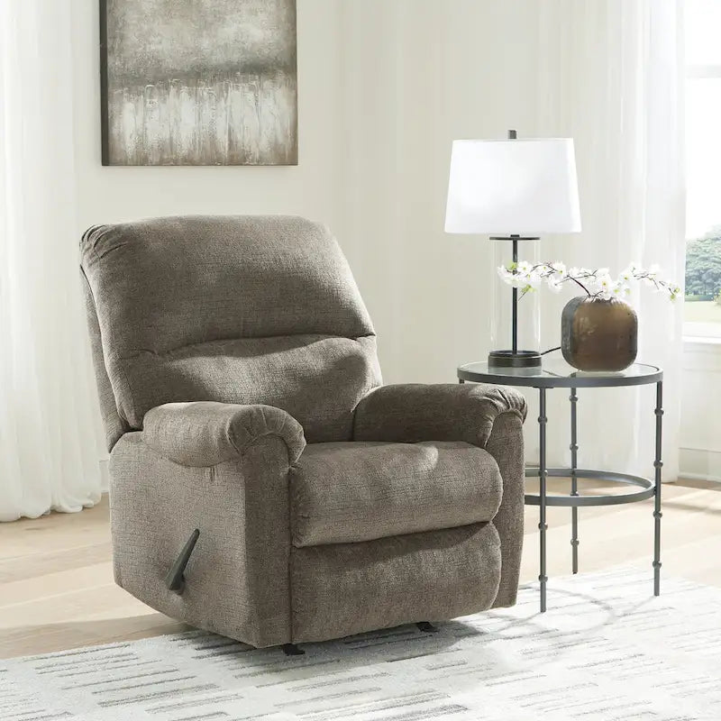 Fauteuil inclinable à bascule, une place, muscade/gris taupe