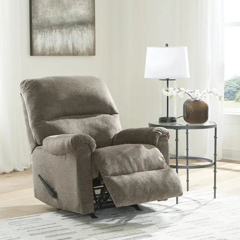 Fauteuil inclinable à bascule, une place, muscade/gris taupe