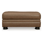 Repose-pieds / Pouf en cuir caramel – Siège individuel