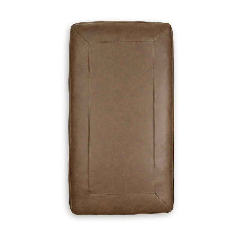 Repose-pieds / Pouf en cuir caramel – Siège individuel