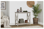 Console de ferme en Chêne Noir / Gris Lavé / Chêne / Blanc / Palissandre, style X