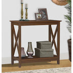 Console de ferme en Chêne Noir / Gris Lavé / Chêne / Blanc / Palissandre, style X