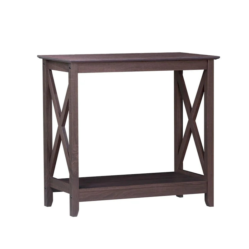 Console de ferme en Chêne Noir / Gris Lavé / Chêne / Blanc / Palissandre, style X