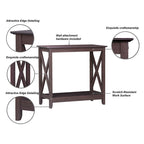 Console de ferme en Chêne Noir / Gris Lavé / Chêne / Blanc / Palissandre, style X