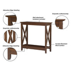 Console de ferme en Chêne Noir / Gris Lavé / Chêne / Blanc / Palissandre, style X
