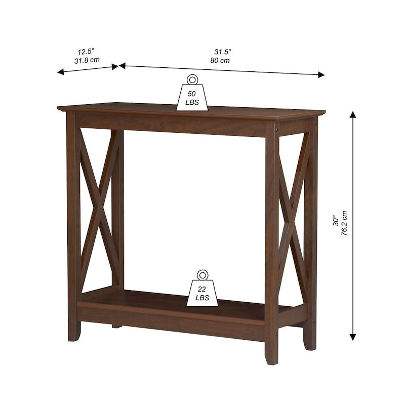 Console de ferme en Chêne Noir / Gris Lavé / Chêne / Blanc / Palissandre, style X