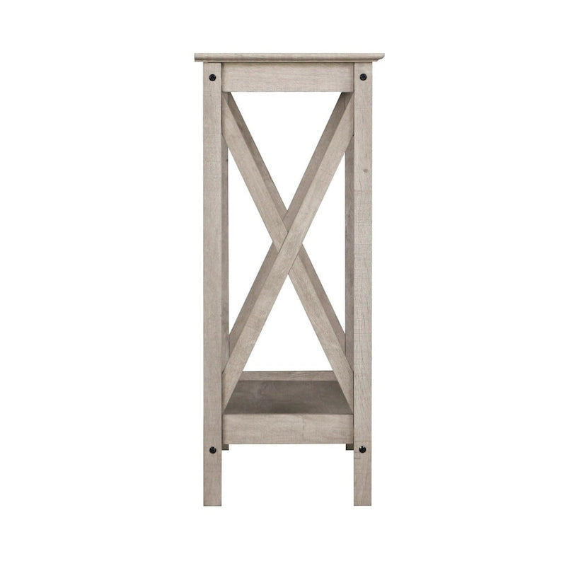 Console de ferme en Chêne Noir / Gris Lavé / Chêne / Blanc / Palissandre, style X