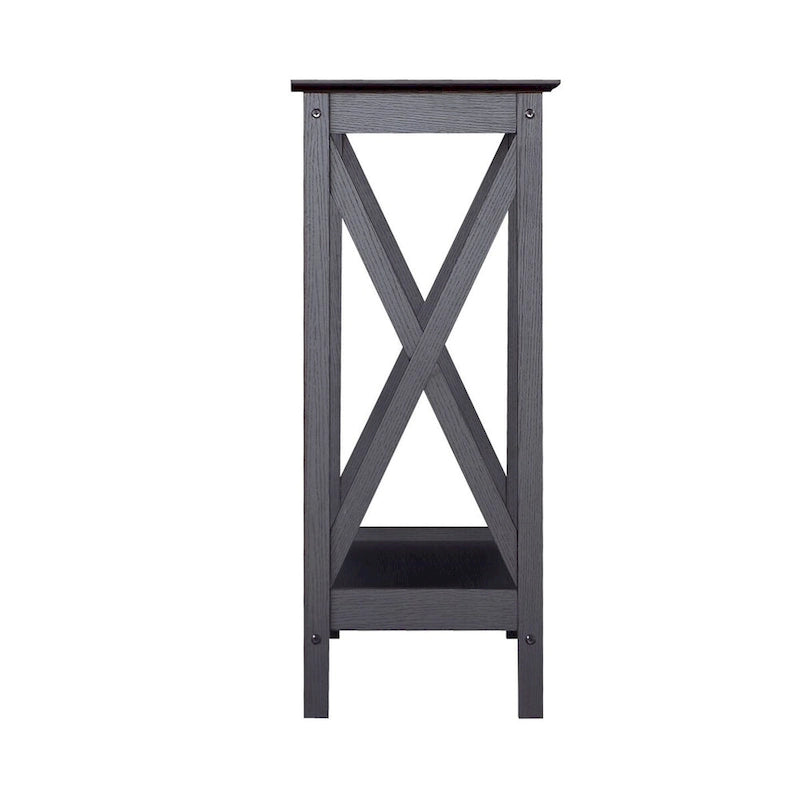 Console de ferme en Chêne Noir / Gris Lavé / Chêne / Blanc / Palissandre, style X