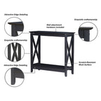 Console de ferme en Chêne Noir / Gris Lavé / Chêne / Blanc / Palissandre, style X