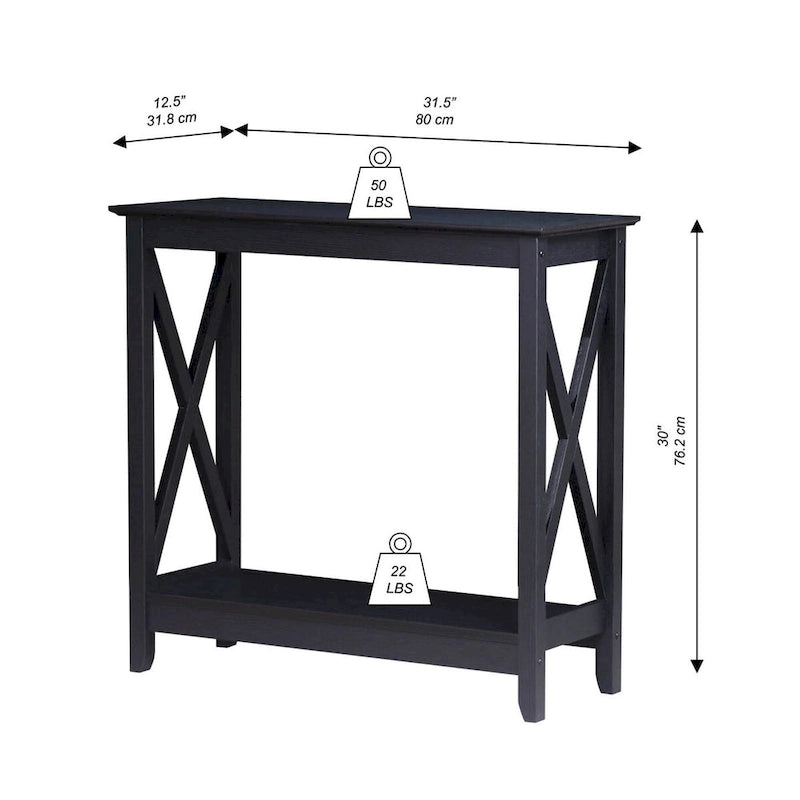 Console de ferme en Chêne Noir / Gris Lavé / Chêne / Blanc / Palissandre, style X