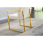 Chaise de salle à manger capitonnée en velours, noire/beige/blanche, piètement luge doré, lot de 1