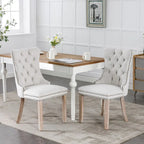 Chaise de salle à manger rembourrée avec clous décoratifs, ensemble de 2 – Plusieurs coloris