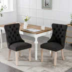Chaise de salle à manger rembourrée avec clous décoratifs, ensemble de 2 – Plusieurs coloris