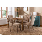 Chaise de salle à manger rembourrée avec clous décoratifs, ensemble de 2 – Plusieurs coloris