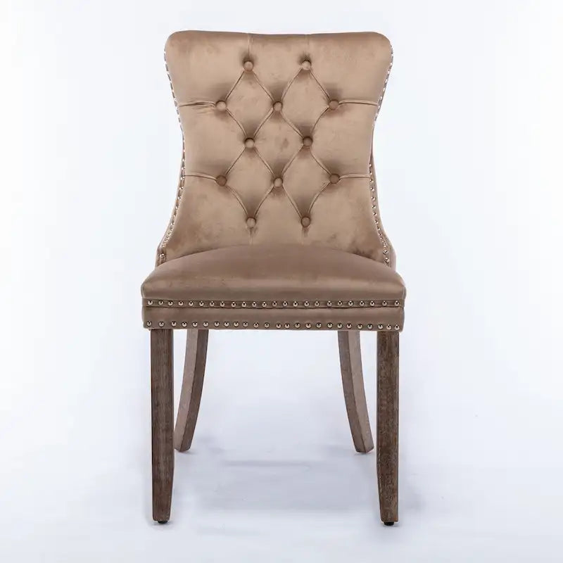 Chaise de salle à manger rembourrée avec clous décoratifs, ensemble de 2 – Plusieurs coloris