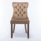Chaise de salle à manger rembourrée avec clous décoratifs, ensemble de 2 – Plusieurs coloris