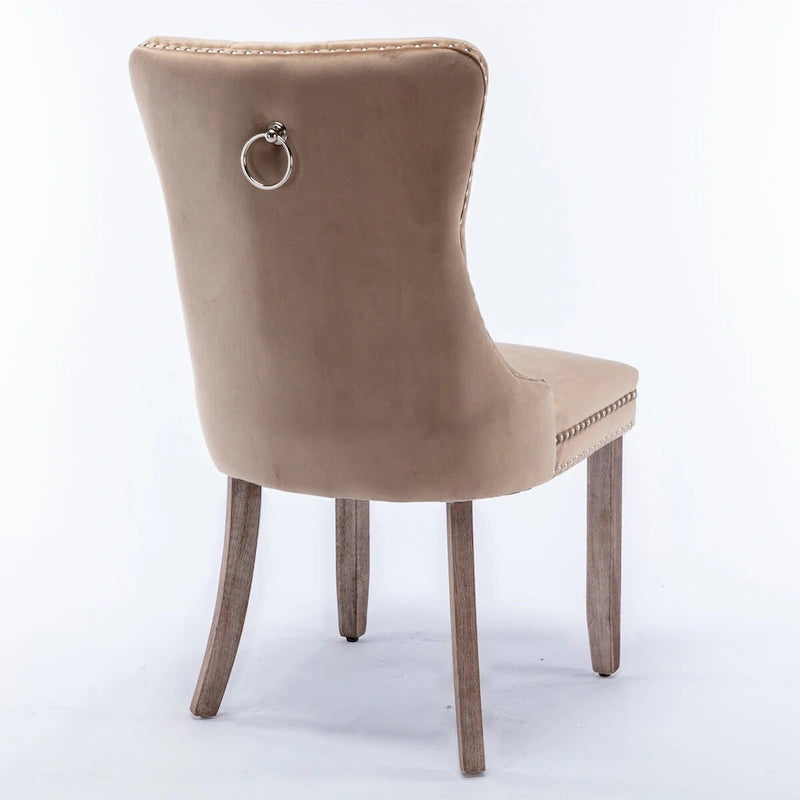 Chaise de salle à manger rembourrée avec clous décoratifs, ensemble de 2 – Plusieurs coloris