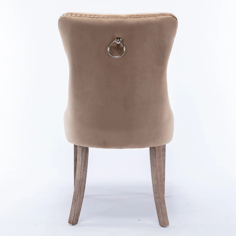 Chaise de salle à manger rembourrée avec clous décoratifs, ensemble de 2 – Plusieurs coloris