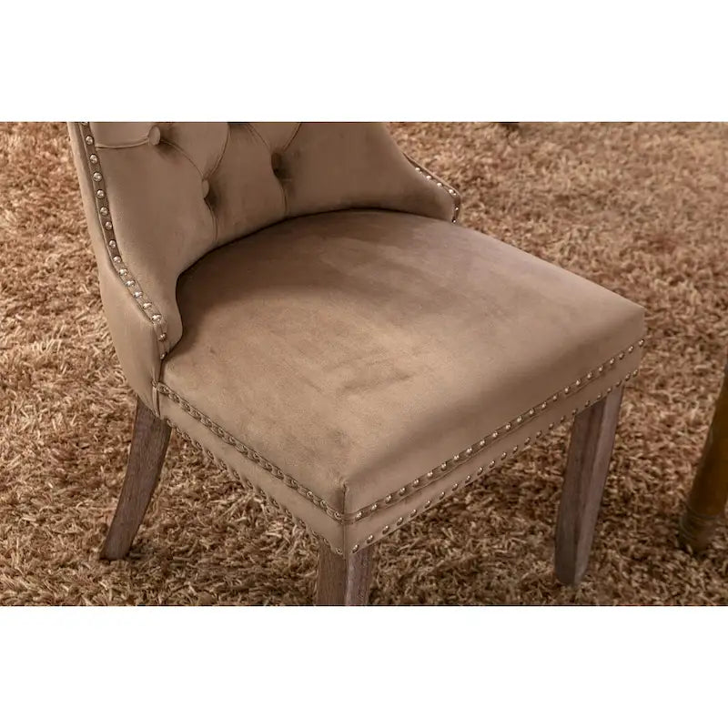 Chaise de salle à manger rembourrée avec clous décoratifs, ensemble de 2 – Plusieurs coloris