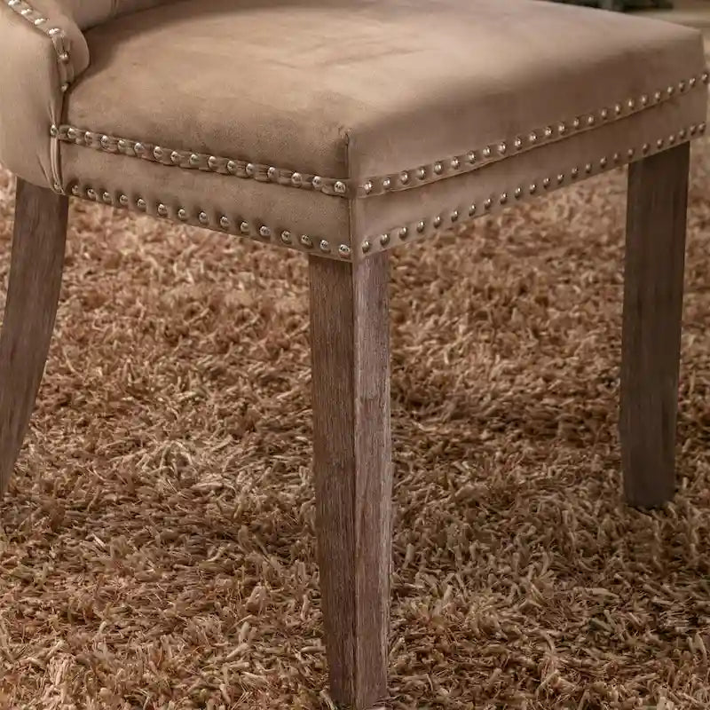 Chaise de salle à manger rembourrée avec clous décoratifs, ensemble de 2 – Plusieurs coloris