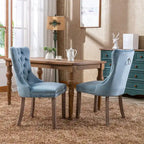 Chaise de salle à manger rembourrée avec clous décoratifs, ensemble de 2 – Plusieurs coloris
