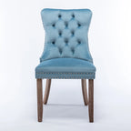 Chaise de salle à manger rembourrée avec clous décoratifs, ensemble de 2 – Plusieurs coloris