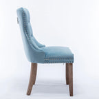 Chaise de salle à manger rembourrée avec clous décoratifs, ensemble de 2 – Plusieurs coloris