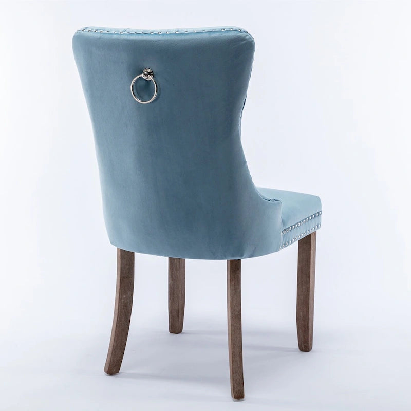 Chaise de salle à manger rembourrée avec clous décoratifs, ensemble de 2 – Plusieurs coloris