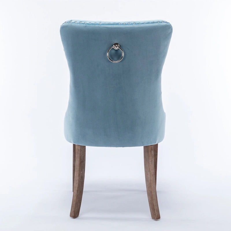 Chaise de salle à manger rembourrée avec clous décoratifs, ensemble de 2 – Plusieurs coloris